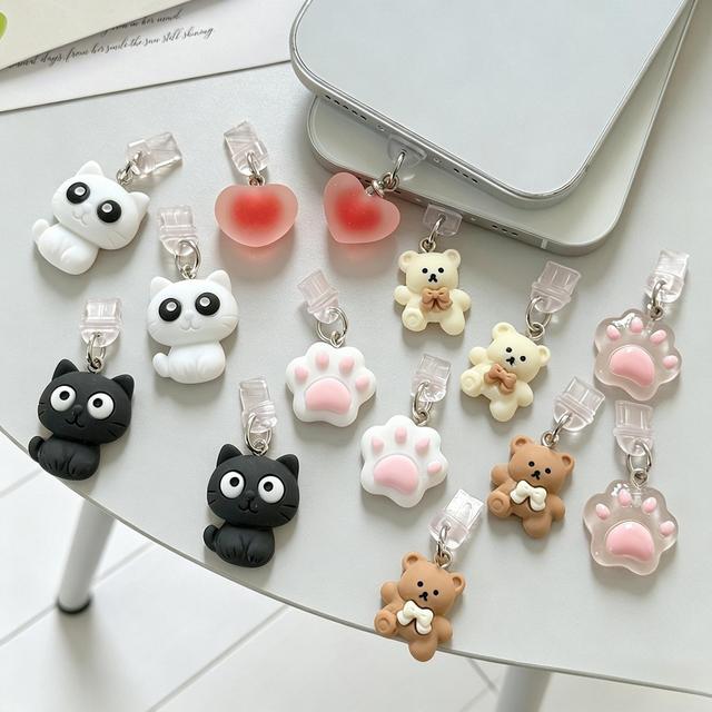 USB C Dust Plug Type C Port Cover Charm Phone Anti-Dust Plugs Cartoon Pendants Charging Port Plugs