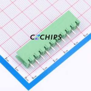 DB2EV-5.0-10P-GN Plug-in Terminal Block Through hole,P=5mm Connector Board-to-Board / Socket - Open 1x10P 5mm Green - Product Image 2