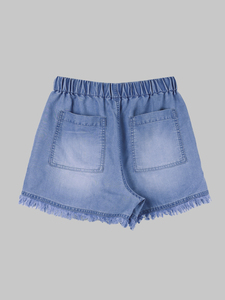 Fashion Summer Women's <b>Elastic</b> <b>Waist</b> Shorts Casual Short Pants Slim Solid Color Pocket Lady's <b>Jeans</b> Drawstring Short Pants - Product Image 3
