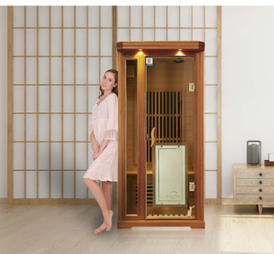 حارس صحي 1 شخص الأشعة تحت الحمراء البعيدة الارز غرفة ساونا مع ويندوز ترانسوم لوحة التحكم الكمبيوتر 5 سنوات الضمان - Product Image 4