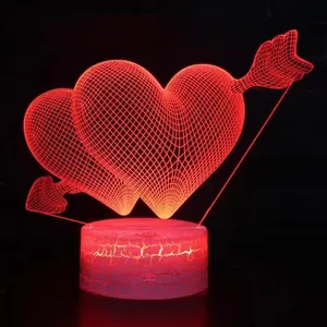 Colorful Couples Romantic Nightlight Acrylic Crystal Lover Lights LED Lamp Lovely Novelty Wedding Gifts Home