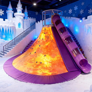 Installation personnalisée d'escalade et de toboggan volcanique avec effets de cartographie de toboggan pour les zones de loisirs intérieures pour enfants - Product Image 1