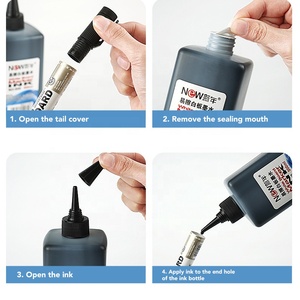 <span class=keywords><strong>Encre</strong></span> à base d'eau effaçable à sec rechargeable effaçable noir rouge bleu vert 4 couleurs pour tableau blanc pour bureau et école - Product Image 3
