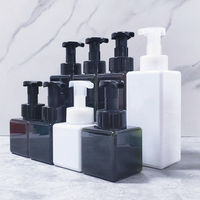Botol Busa Kotak Hitam Mengkilap 250ml 450ml 650ml, Botol Busa Mousse, Botol Dispenser Pembersih PETG