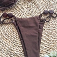 Ensemble de bikini micro brésilien uni 2026 pour femme, maillot de bain 2 pièces sexy avec string pour l'été, la plage et les vacances