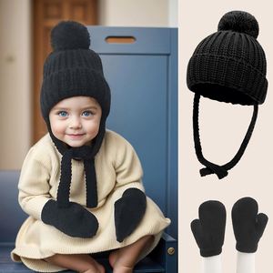 Ensemble <span class=keywords><strong>bonnet</strong></span> et gants pour bébé d'hiver en coton, <span class=keywords><strong>bonnet</strong></span> chaud pour enfants, bébé garçon fille, <span class=keywords><strong>bonnet</strong></span> pour nouveau-né, <span class=keywords><strong>bonnet</strong></span> de neige, cadeau - Product Image 5