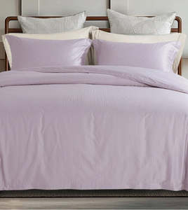 Elegant Lustrous 1200 Thread Long Staple Cotton Bedding Collection Purple Jacquard Weave Bed <b>Linens</b> with Dual Height Deep Pocket - Product Image 4