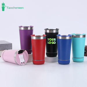 Bán buôn 16oz cốc thép không gỉ Bluetooth âm nhạc ngoài trời cốc Cà Phê Cốc xe hơi chân không chai Flask cho nước sôi nóng - Product Image 2