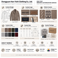 Cardigan en maille côtelée marron pour homme, col châle, boutonnage frontal, manches longues, poches plaquées, haut décontracté à superposer