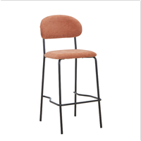 Tabouret de bar moderne en métal avec dossier, design stable, idéal pour la maison, le bar, le salon ou l'hôtel - Vente chaude