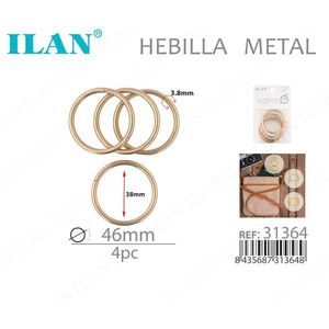 Fibbia in metallo ILAN 46mm 4 pezzi per la creazione di borse - Product Image 1