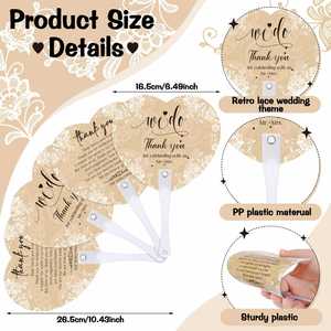 Éventails portables roses en plastique pour la vente en gros, accessoires photo, décorations de mariage et de fête, pour remercier les invités de mariage - Product Image 4
