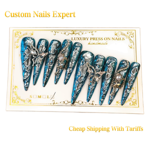 เล็บ<span class=keywords><strong>ปลอม</strong></span>อะคริลิค 3 มิติ ทรงสติลเลตโต้ ยาว คุณภาพ<span class=keywords><strong>ส</strong></span>ูง งานแฮนด์เมด ดีไซน์เก๋ <span class=keywords><strong>ส</strong></span>ำหรับผู้หญิง <span class=keywords><strong>ส</strong></span>ไตล์โกธิค ขายส่ง - Product Image 1