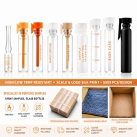 Vente en gros de flacons de parfum miniatures en verre borosilicate rechargeables, étanches, pour voyages, 0,5 ml, 1 ml, 1,5 ml, 2 ml, 3 ml