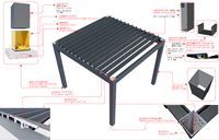 Pergola motorisée réglable en aluminium SINGO pour jardin, patio, balcon, piscine, personnalisable, haute qualité