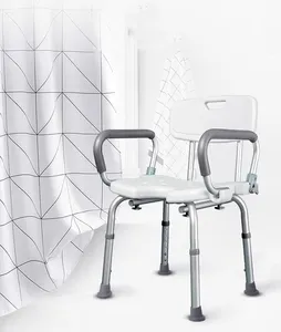분리가능한 팔걸이와 백레스트를 가진 경량 알루미늄 조정가능한 샤워 의자