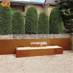 Fontaine d'eau extérieure en acier corten, élément d'eau de jardin, élégance rustique, résistante aux intempéries, design LED, transformez votre paysage - Product Image 6