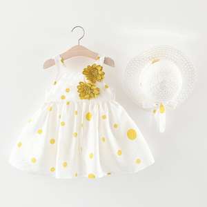 Conjuntos de Ropa para Niñas, Conjuntos de Ropa Infantil con Sombrero, Incluye Vestidos con Decoraciones Florales - Product Image 1