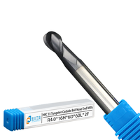 JINCHUAN fraise en bout à bout sphérique 3 4 6 8mm personnalisée outils de coupe en carbure avec revêtement Altin support ODM/OEM