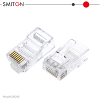 Connecteur RJ45 8P8C CAT6 plaqué or FU, fiche modulaire Ethernet