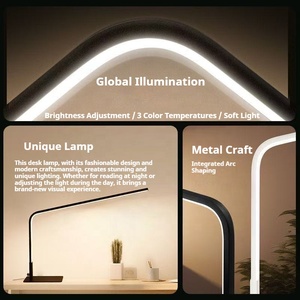 Lampe de table LED mince en métal alimentée par USB, sans scintillement, pour la lecture sur bureau, la maison, la salle d'étude, le bureau, l'éclairage de travail - Product Image 3