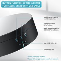 KAMPHO 5.4 ''360 Degrés Motorisé Rotation Présentoir Table Tournante, 3 Vitesses Tourne-Disque Électrique pour Photographie avec Câble USB