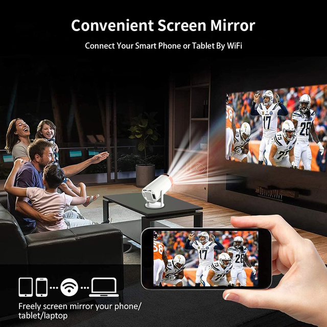 HY300 PRO Android Smart Projector Portable Upgrade with LED Lamp Wireless 4K WIFI6 Compatible Projector with Android 11