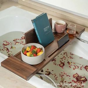 Estante de madera para bañera, rectangular, de 60x70 cm, bandeja de baño independiente para baño - Product Image 1