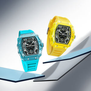 Reloj de Pulsera Deportivo de Lujo para Hombre, Modelo 2703, de Cuarzo, 44 mm, Transparente, con Forma de Tonel, Resistente al Agua, para Exteriores - Product Image 4