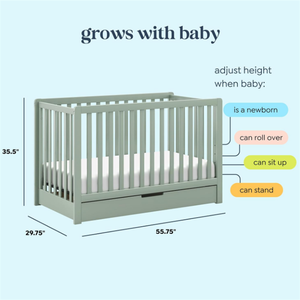 Lit bébé en bois convertible 4-en-1 avec tiroir de rangement pour chambre de bébé - Vente en gros - Product Image 4