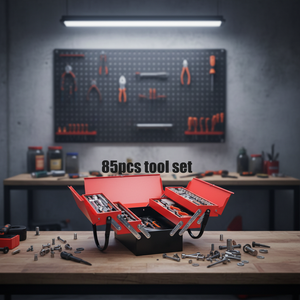 Juego de 85 Piezas de Llaves de Trinquete Rápidas, Juego de Llaves Combinadas, Llave de Boca Abierta, Juego de Herramientas de Llaves de Tubo Multifuncionales con Caja de Herramientas - Product Image 1