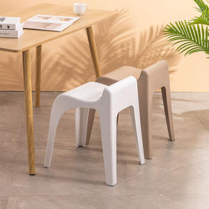 Sedia da pranzo resistente dal Design moderno e pouf spesse in plastica PP sedia alta per soggiorno e camera da letto - Product Image 5