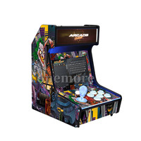 Mini borne d'arcade 1 joueur avec boutons LED, machine de jeux vidéo à monnayeur, cabinet en bois MDF, certifiée CE (version anglaise)