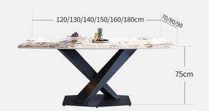 Set da Pranzo di Lusso Moderno con 8 Sedie e Tavolo, Arredamento in Metallo con Piano in Marmo per <span class=keywords><strong>Cucina</strong></span>, Soggiorno, Bar, Set da Pranzo con 6 Sedie - Product Image 6