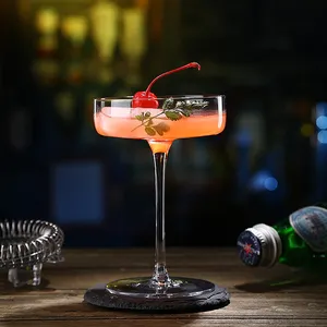 Diskon Besar-besaran Gelas Cocktail Bawah Datar Gelas Sampanye Klasik Gelas Martini Kreatif untuk Pesta Rumah Gelas Anggur