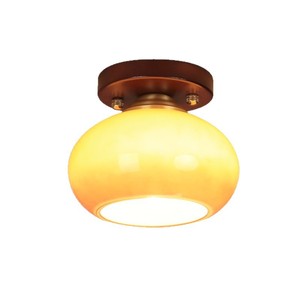 Lámpara de Techo de Estilo Chino Retro, Lámpara de Entrada de Vidrio Ámbar Cálido para Pasillo, Estilo Wabi Sabi - Product Image 5