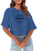 Camisetas Cortas Oversize Personalizadas de Alta Calidad para Mujer, 180GSM de Algodón Suave, Lisas y Básicas con Serigrafía al por Mayor