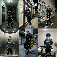 Ensemble de survêtement YYSY personnalisé : pantalon de jogging et veste en nylon, coupe-vent réfléchissant streetwear pour homme