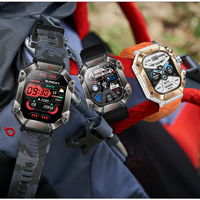 Herren Sport-Smartwatch Quadratisch Schlaftracker GPS BT-Anruf Kompass Barometer IP67 Wasserdicht IPS-Display Großer Bildschirm