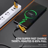 Câble de charge rapide et de transfert de données 4 en 1 Type-C vers Micro USB en nylon tressé avec alliage de zinc de haute qualité pour iOS