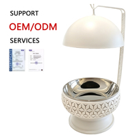 Lampe chauffante ORIX 8L à grille incurvée, base en acier inoxydable, chauffe-plat commercial écologique pour hôtels, restaurants et buffets