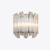 Appliques murales de luxe en fer et verre avec tubes LED et cristaux, douille E26, pour chambre à coucher, chevet, salon, bureau, décoration moderne