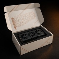 Boîte d'expédition blanche ivoire pour carte graphique, impression personnalisée en feuille d'or rose, emballage d'expédition pour GPU
