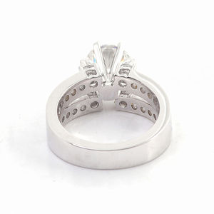 Bagues personnalisées au design unique, diamant rond de laboratoire de 2 carats, bague en or 10k 14k, bague de mariage, bijoux fins - Product Image 2