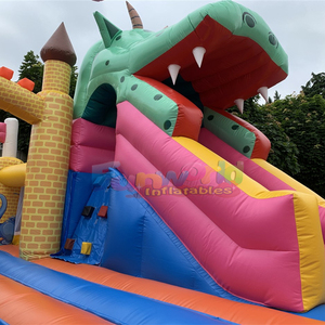 Castillo inflable comercial para niños, con tobogán y pista de obstáculos, con diseño de dragón. - Product Image 5