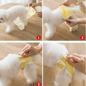 Pannolini Lavabili e Riutilizzabili per Cani in Periodo Mestruale, con Nastro in Velcro Regolabile e Rete Traspirante, 4 Colori - Product Image 6