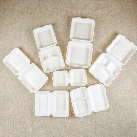 Bagasse Food Box Biodegradable 3-Compartments-Food Container Compostable Pricelist