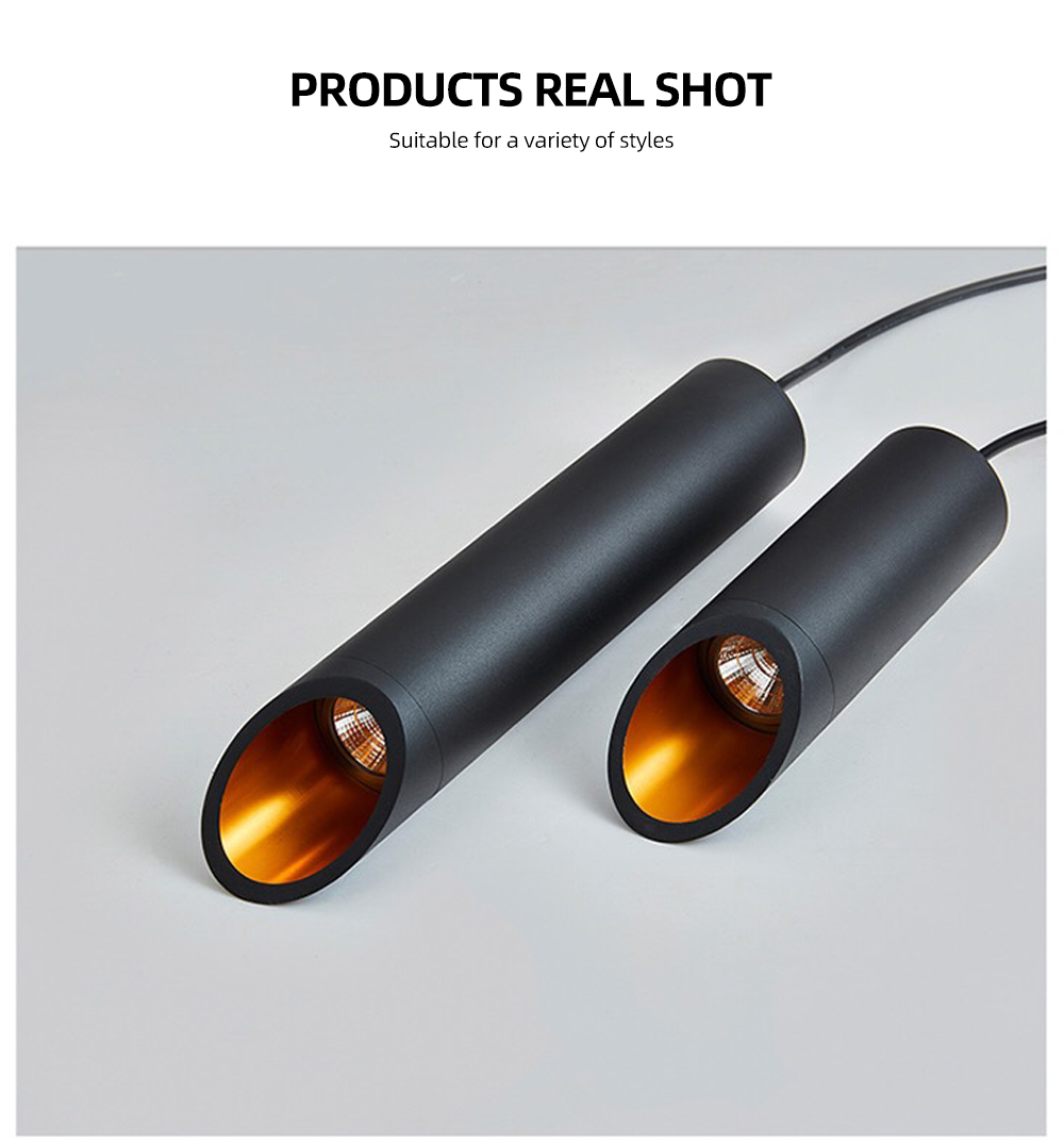 High quality Bar Black Chandeliers Fixture Rustic Vintage Lamp 7w Led tube spotlight Pendant Light
