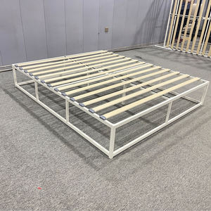 Двухместный металлический каркас кровати, совместимый с матрасом, устойчивая металлическая кровать, без шума, легкая сборка, черный или белый - Product Image 6