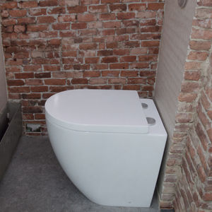Design moderne en céramique Vaso Sanitario Logo personnalisé Réservoir dissimulé flottant sans réservoir <span class=keywords><strong>WC</strong></span> carré Salle de bain P-Trap pour lavabo - Product Image 5